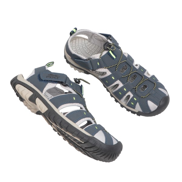 PDQ herr toggle & touch fäste syntetisk nubuck trail sandal Navy Blue/Lime 11 UK