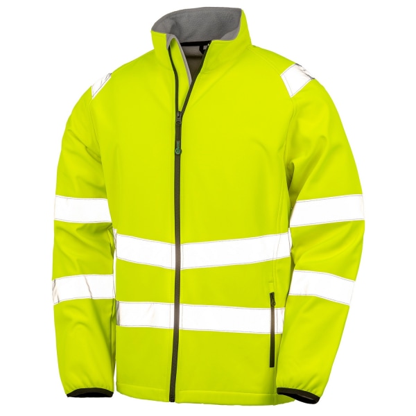 Resultat Äkta återvunnen herr Hi-Vis Softshell Printable Jacket Fluorescent Yellow 3XL
