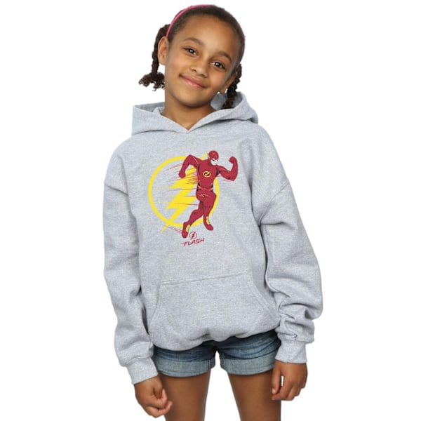 DC Comics Girls The Flash Running Emblem Hoodie 12-13 år Spo Sports Grey 12-13 Years