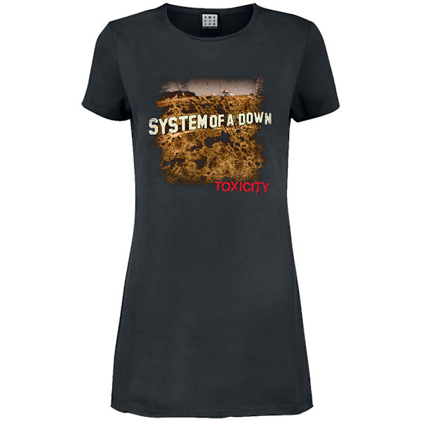 Amplified Dam/Dam Toxicity Systems Of A Down T-Shirt Klänning Charcoal XL