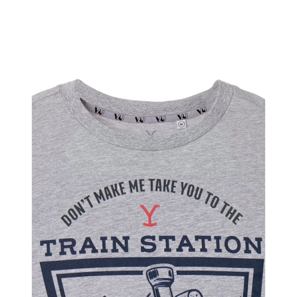Yellowstone Mens Train Station Kortärmad T-shirt L Grå Mar Grey Marl L