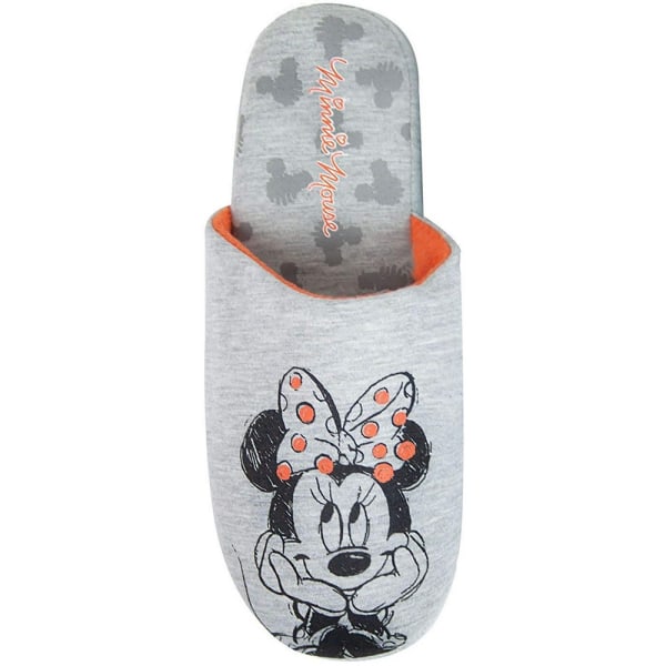 Disney Minnie Mouse Sketch Dam/Dam Tofflor 4 UK Grå Grey 4 UK