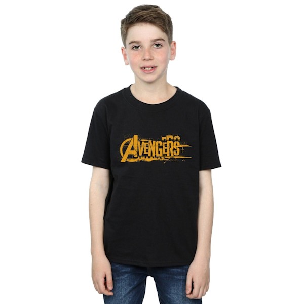 Marvel Boys Avengers Infinity War Orange Logo T-Shirt 7-8 år Black 7-8 Years