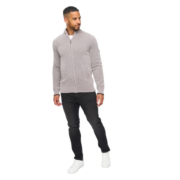 Bewley & Ritch Gladstone Stickad Tröja med Trattkrage för Män M Light Grey M