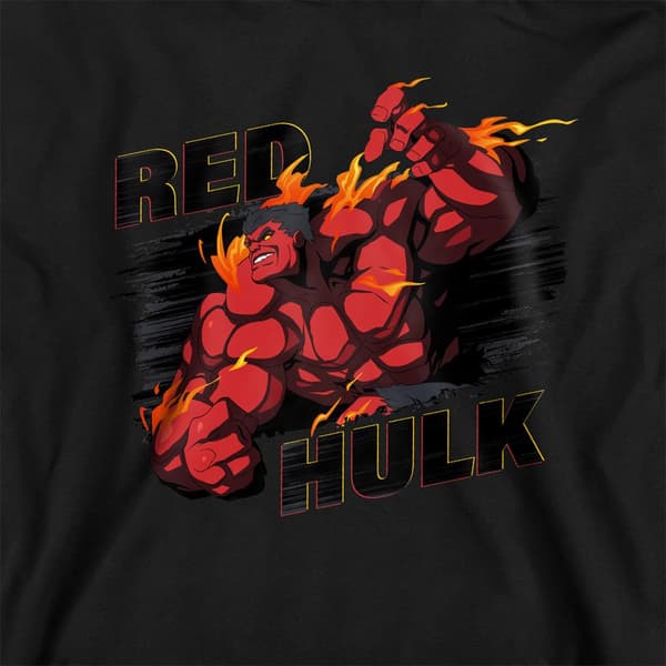 Marvel Barn/Barn Röd Hulk Eld Tröja med Huvtröja 7-8 År Black 7-8 Years