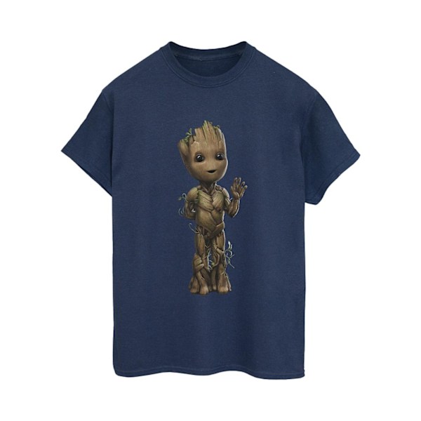 Marvel Dam/Damer I Am Groot Wave Pose Bomull Boyfriend T-Sh Navy Blue S