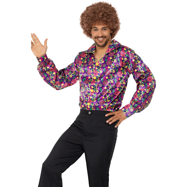 Smiffys Herr 60-tals Psykedelisk Skjorta M Flerfärgad Multicoloured M