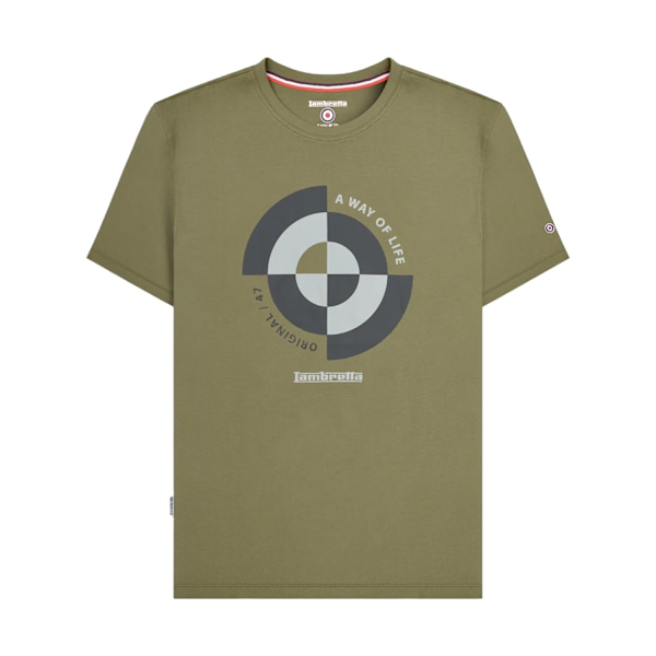 Lambretta Herr Target Quadrant Stor & Lång T-Shirt 3XL Khaki Khaki 3XL
