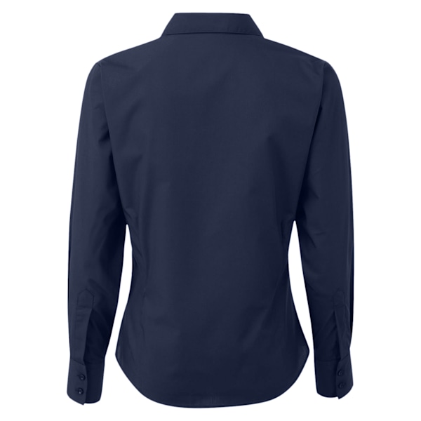 Premier Dam/Kvinnor Poplin Långärmad Blus 16 Marinblå Navy 16