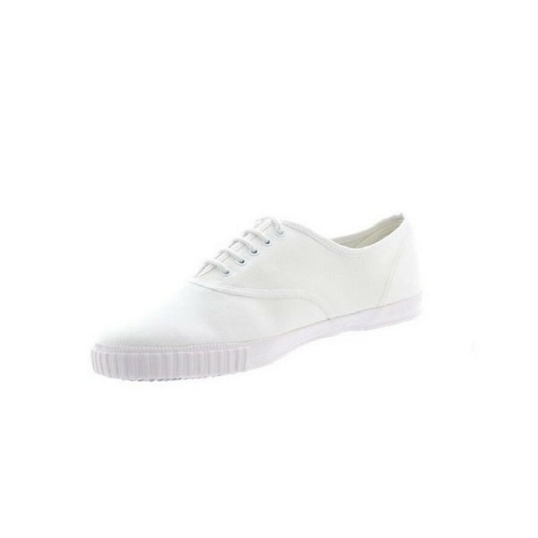 Dek Adults Unisex Lace Up White Canvas Gym Plimsolls 10 UK Whit White 10 UK