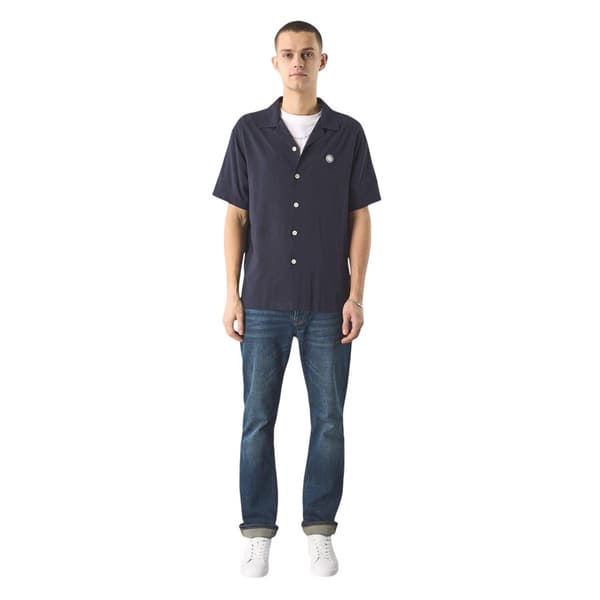 Pretty Green Herr Regular Kortärmad Skjorta M Marinblå Navy M