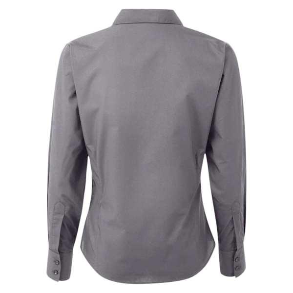 Premier Dam/Kvinnor Poplin Långärmad Blus 10 Mörkgrå Dark Grey 10