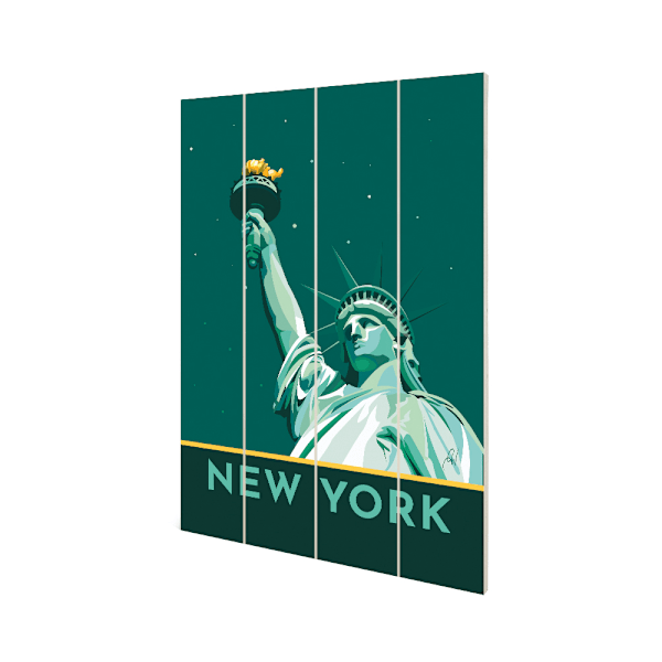 Georgina Westley New York Liberty Trätryck 59cm x 40cm Grön/ Green/Blue 59cm x 40cm