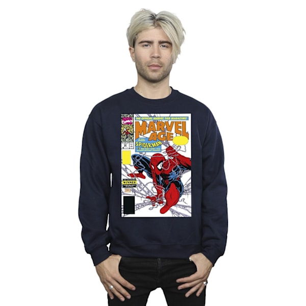 Marvel Mens Spider-Man Marvel Age Comic Cover Sweatshirt XXL Na Navy Blue XXL