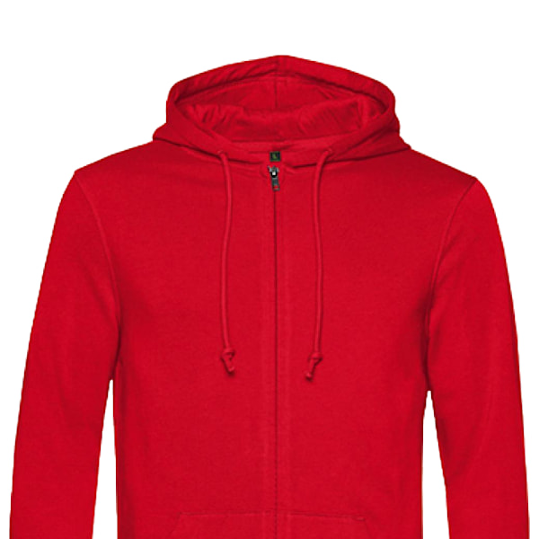 B&C Herr Zippade Hoodie M Röd Red M