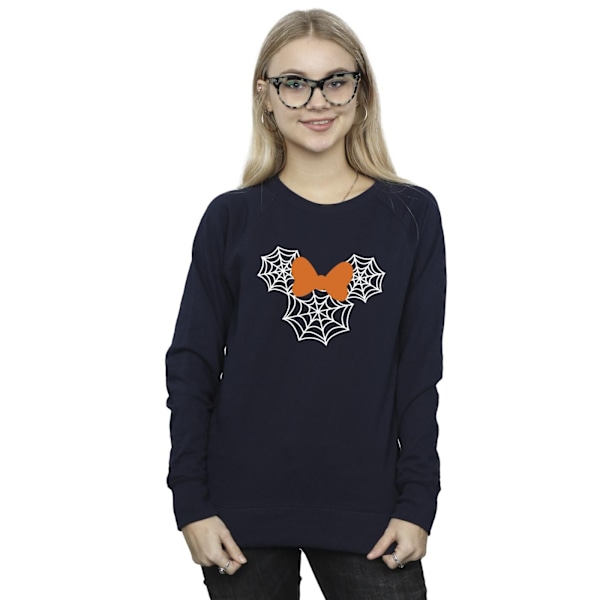 Disney Dam/Kvinnor Minnie Mouse Spindelväv Huvud Sweatshirt M Navy Blue M