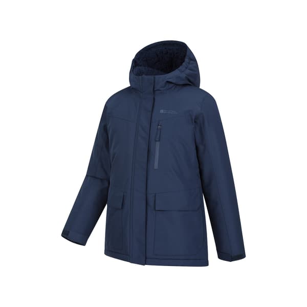 Mountain Warehouse Noah Borgfodrad Vattentät Jacka för Barn Navy 9-10 Years