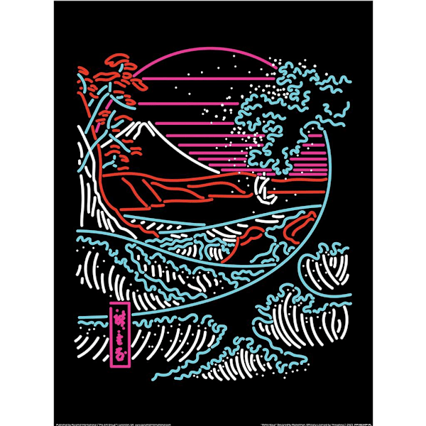 Rocket Man Retro Wave Print 40cm x 30cm Multifärgad Multicoloured 40cm x 30cm