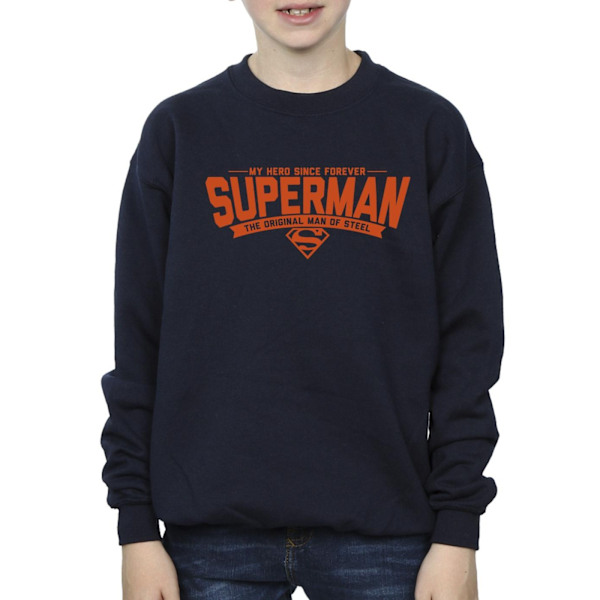 DC Comics Boys Superman Hero Dad Sweatshirt 12-13 år Marinblå Navy Blue 12-13 Years