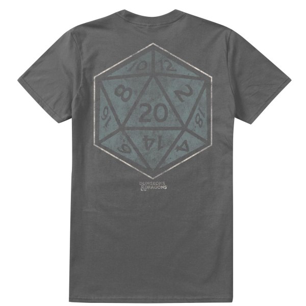 Dungeons & Dragons Critical Hit T-shirt för män, S, kolgrå Charcoal S