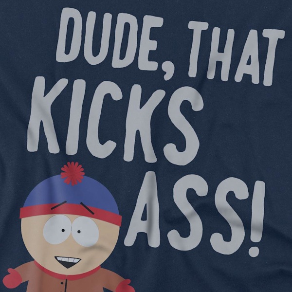 South Park Herr Stan Kicks Ass T-Shirt M Marinblå Navy M