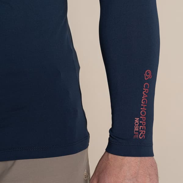 Craghoppers Herr Mock Neck Långärmad Golftröja M Blå Marinblå Blue Navy M