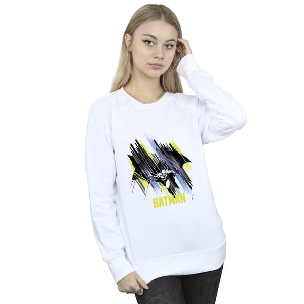 DC Comics Dam/Kvinnor Batman Flygande Batman Sweatshirt M Vit White M