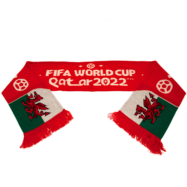 Fifa World Cup 2022 Wales Scarf One Size Röd/Vit/Grön Red/White/Green One Size