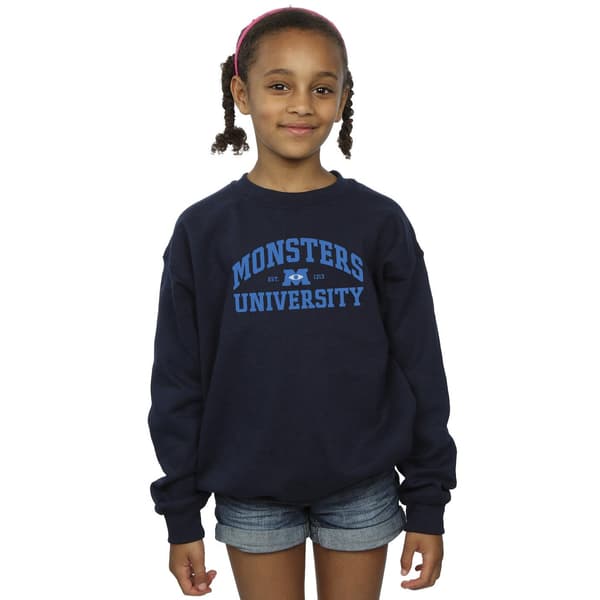 Disney Flickor Monsters University Logotyp Tröja 3-4 År Marinblå Navy Blue 3-4 Years