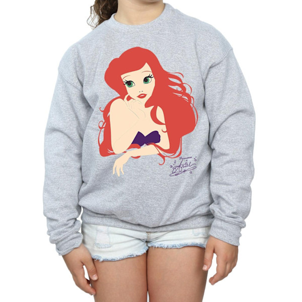 Disney Princess Girls Ariel Silhouette Sweatshirt 5-6 år Spo Sports Grey 5-6 Years