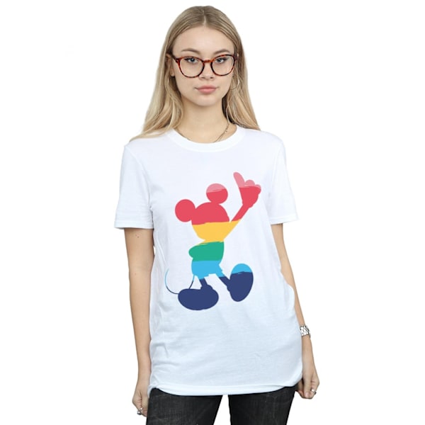 Disney Dam/Kvinnor Mickey Mouse Rainbow Pose Bomull Boyfriend White 4XL