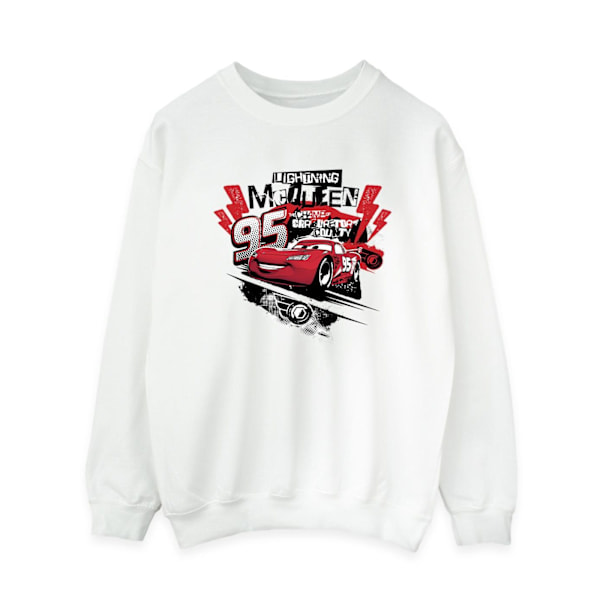 Disney Dam/Kvinnor Bilar Blixten McQueen Collage Sweatshirt White M