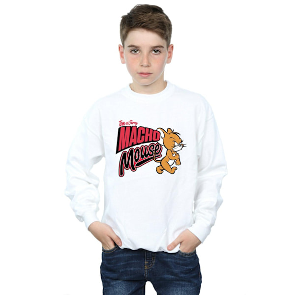 Tom And Jerry Boys Macho Mouse Sweatshirt 9-11 År Vit White 9-11 Years