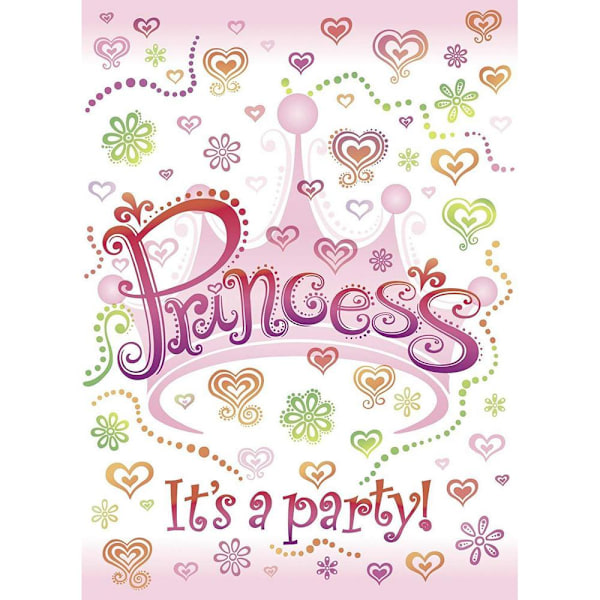Unika Party Princess Diva Inbjudningar (Förpackning om 8) En Storlek Vit White/Pink/Green One Size