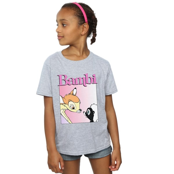 Disney Girls Bambi Nice To Meet You Bomull T-shirt 7-8 År Sp Sports Grey 7-8 Years