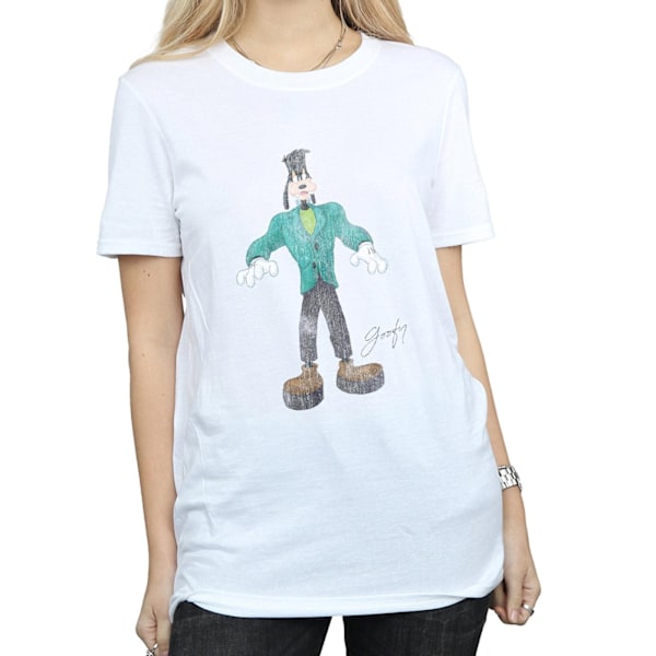 Disney Dam/Damer Frankenstein Goofy Bomull Boyfriend T-Shir White 3XL