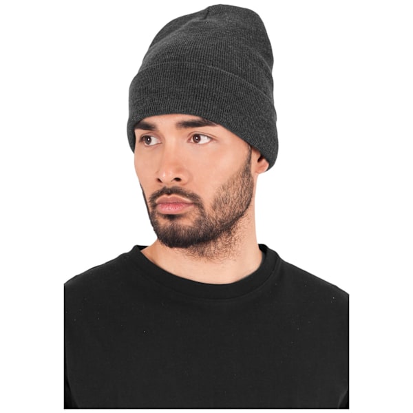Flexfit Unisex Lång Stickad Mössa One Size Mörkgrå Dark Grey One Size