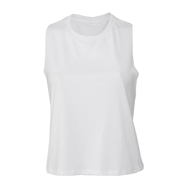 Bella + Canvas Dam/Dam Crop Racerback Tank Top L Solid Wh Solid White L
