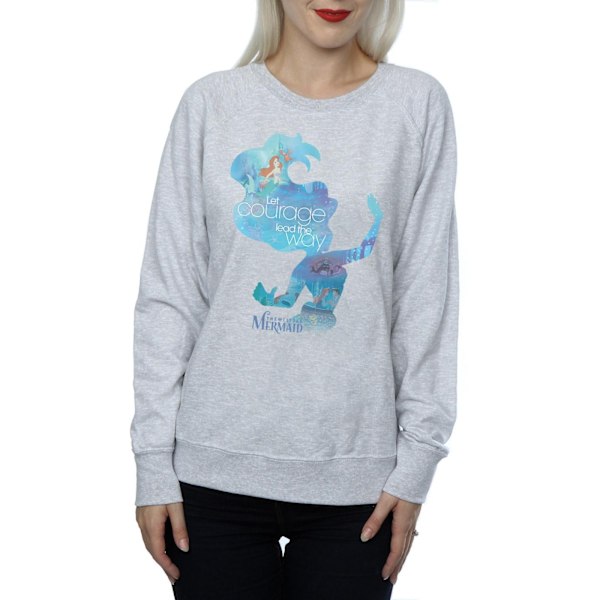 Disney Princess Dam/Damer Ariel Fylld Silhuett Sweatshirt Heather Grey M