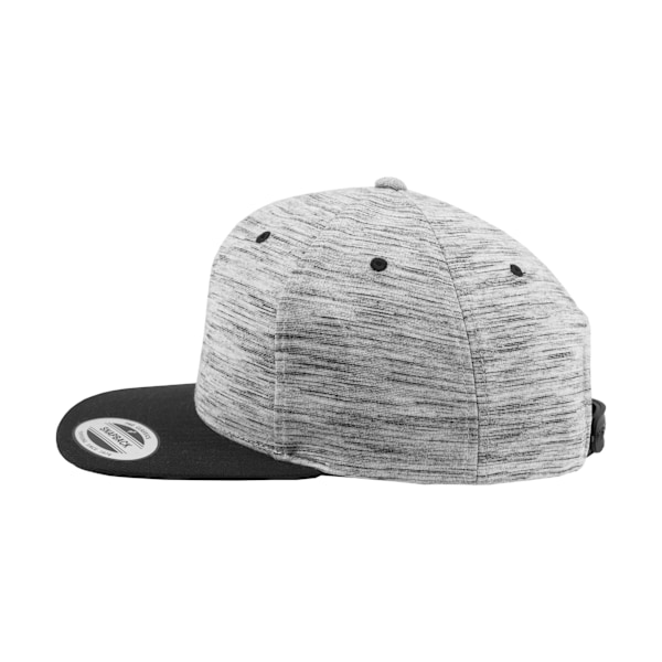 Flexfit By Yupoong Unisex Stripes Melange Crown Snapback Cap On Black/ Grey One Size