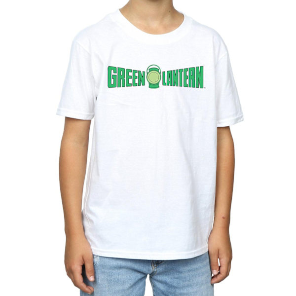 DC Comics Boys Green Lantern Text Logo T-Shirt 12-13 år Vit White 12-13 Years