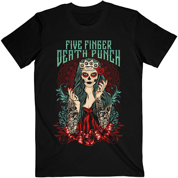 Five Finger Death Punch Unisex Adult Lady Muerta T-Shirt XXL Svart Black XXL