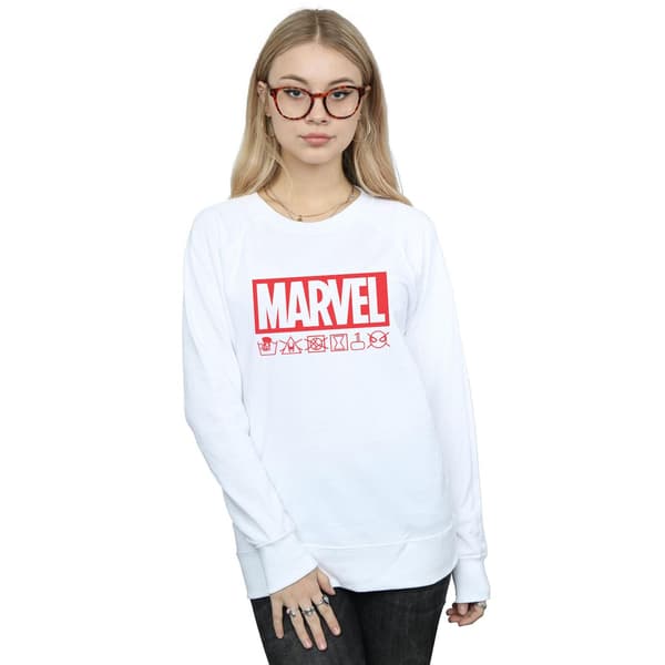 Marvel Dam/Kvinnor Logotyp Wash Care Sweatshirt L Vit White L
