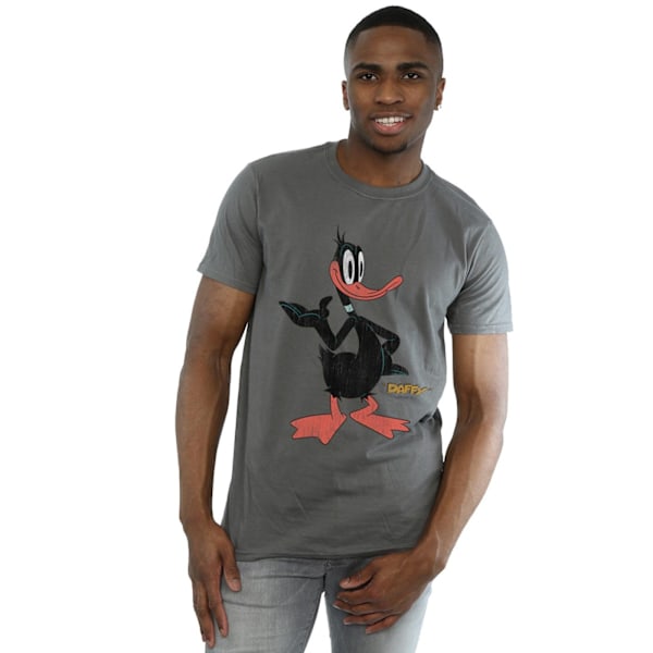 Looney Tunes Herr Daffy Duck Distressed T-shirt M Charcoal Charcoal M