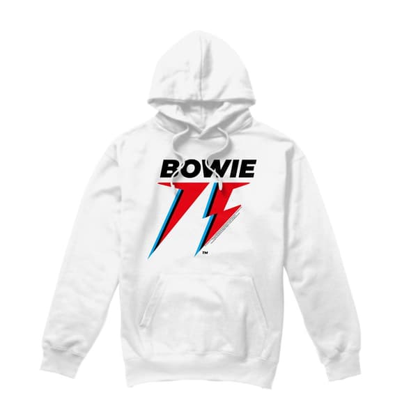 David Bowie Herr 75 Logotyp Hoodie S Vit White S