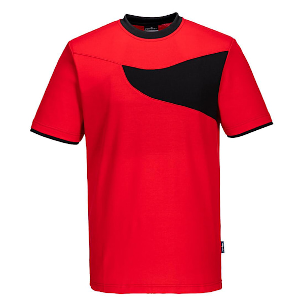 Portwest Herr Bomull Aktiv T-shirt M Röd/Svart Red/Black M