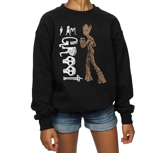 Avengers Infinity War Girls I Am Teenage Groot Sweatshirt 9-11 Black 9-11 Years