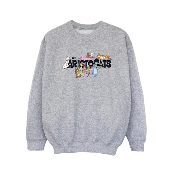 Disney Girls The Aristocats Music Logo Sweatshirt 3-4 år Spo Sports Grey 3-4 Years