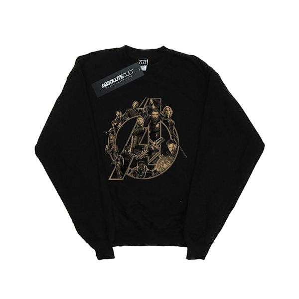 Marvel Boys Avengers Infinity War Marvel Logo Sweatshirt 7-8 år Black 7-8 Years