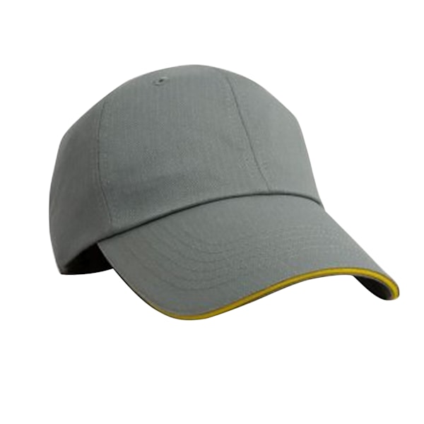 Result Unisex Herringbone Kontrastfärg Sandwich Peak Basebollkeps Grey/Yellow One size